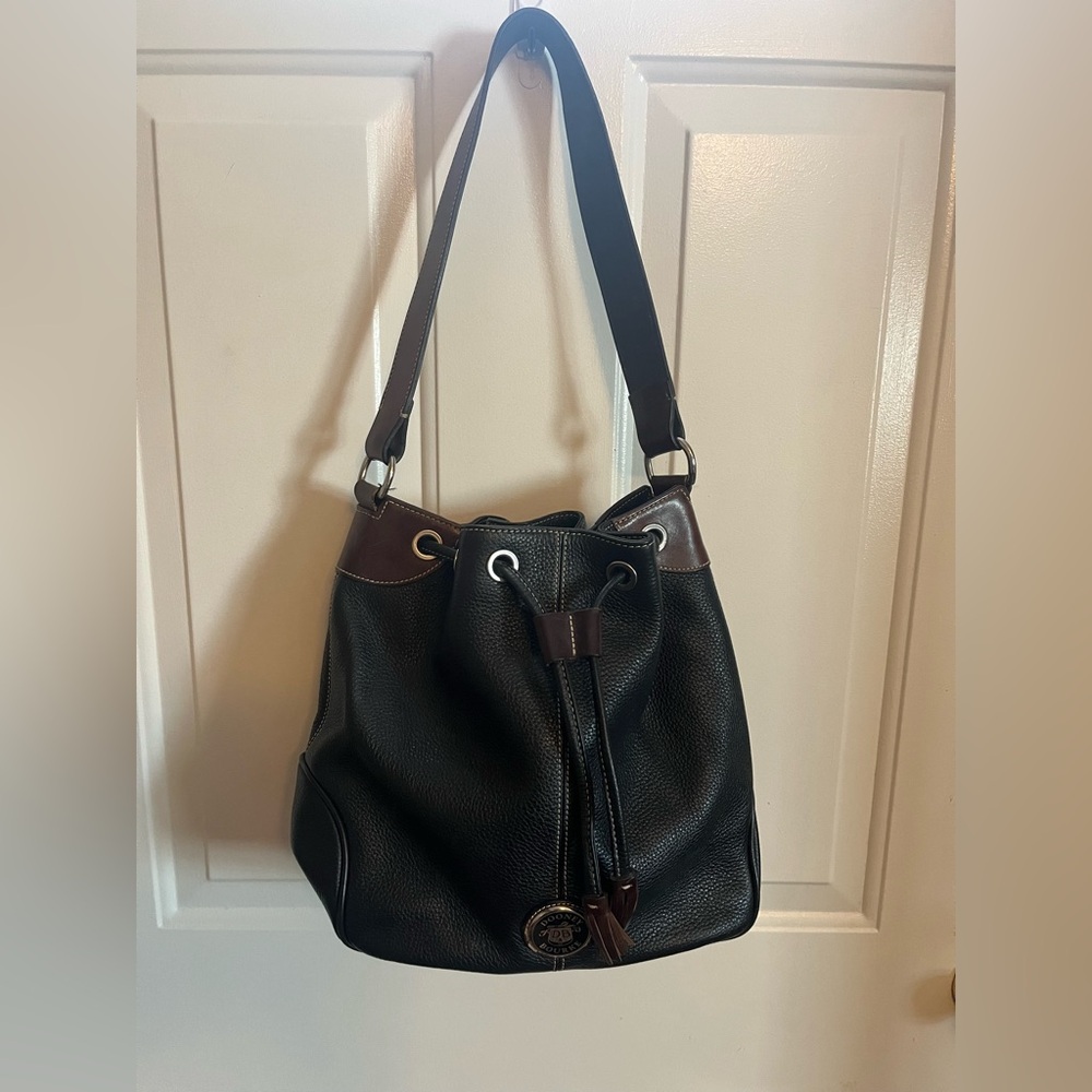 Large Barely Used Dooney Drawstring Bucket Bag - image 1